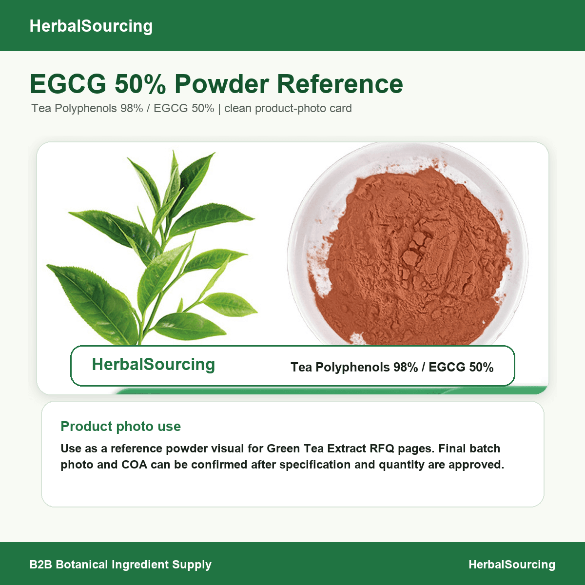 Tea Polyphenols 98% / EGCG 45% specification reference