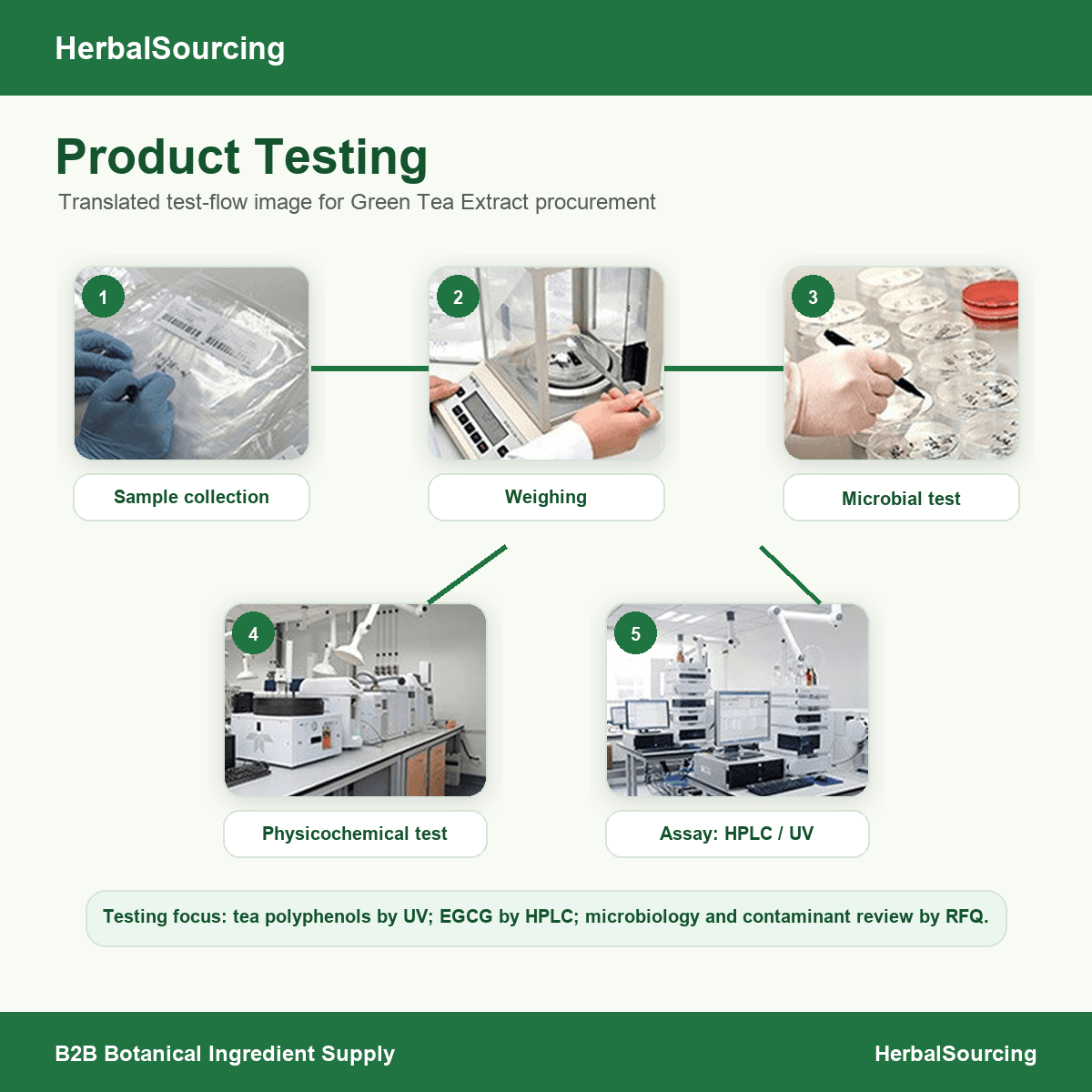Green Tea Extract / Tea Polyphenols testing flow