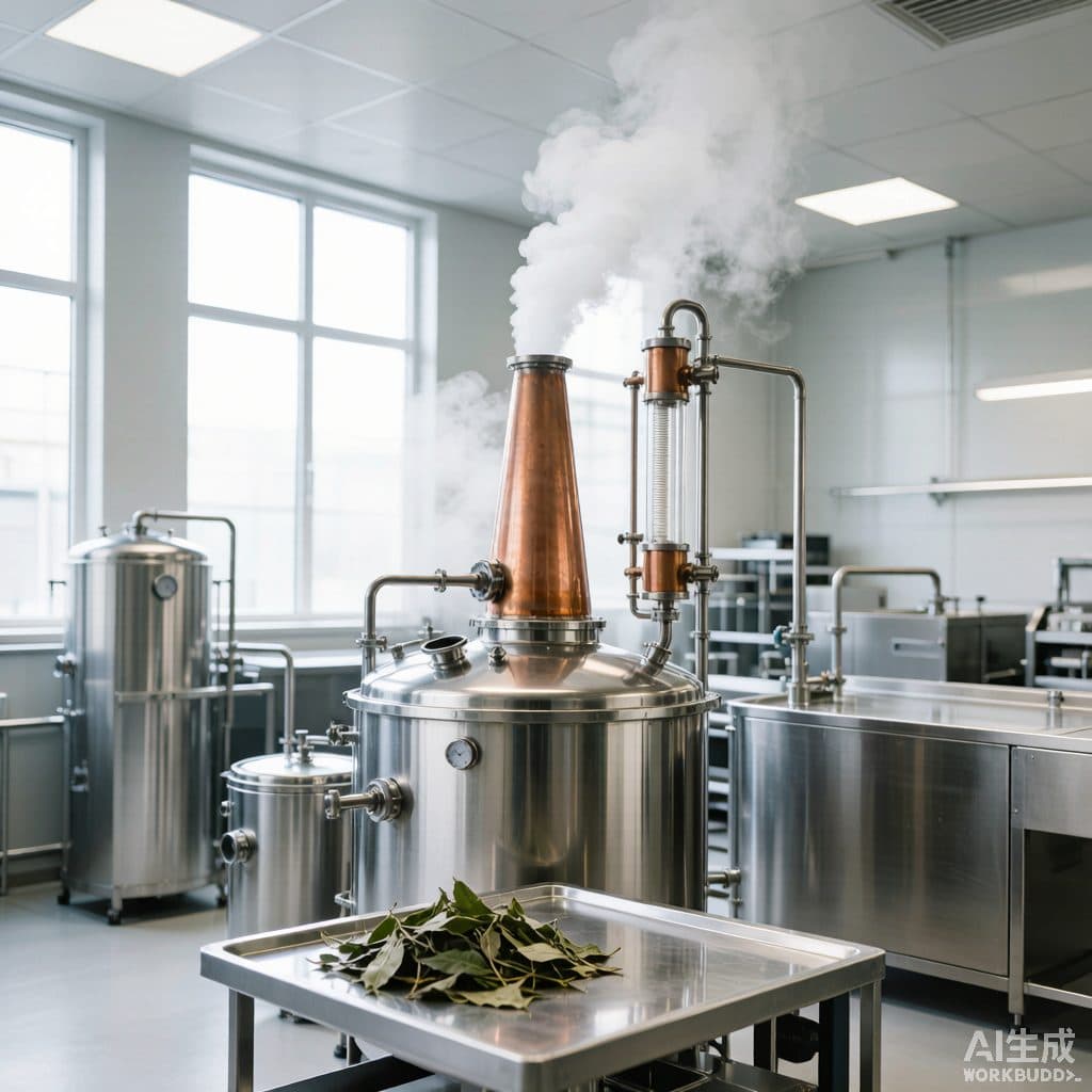 Steam distillation and recrystallization of natural borneol