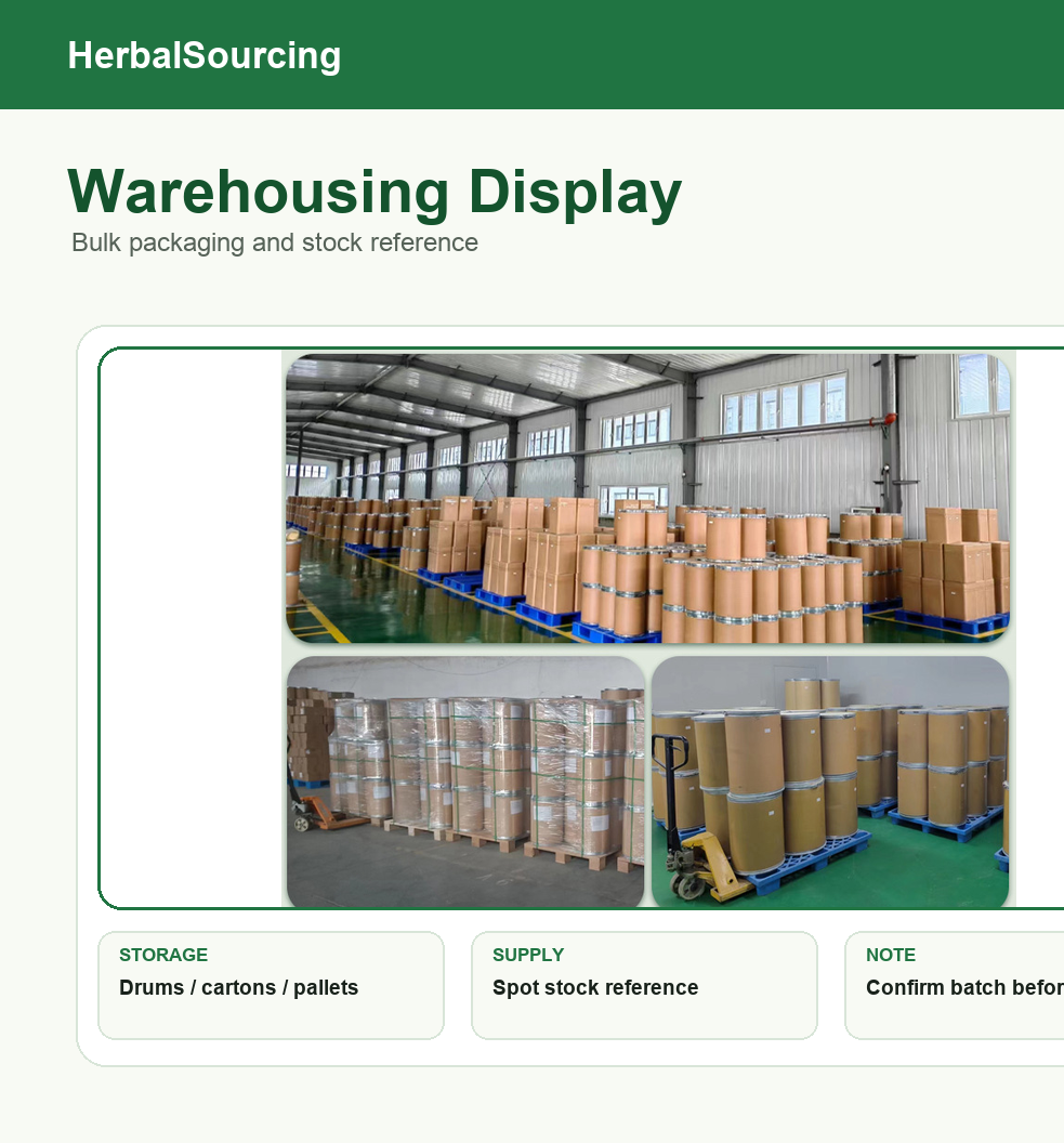 Bulk drums cartons and pallets warehouse reference for B2B ingredient orders