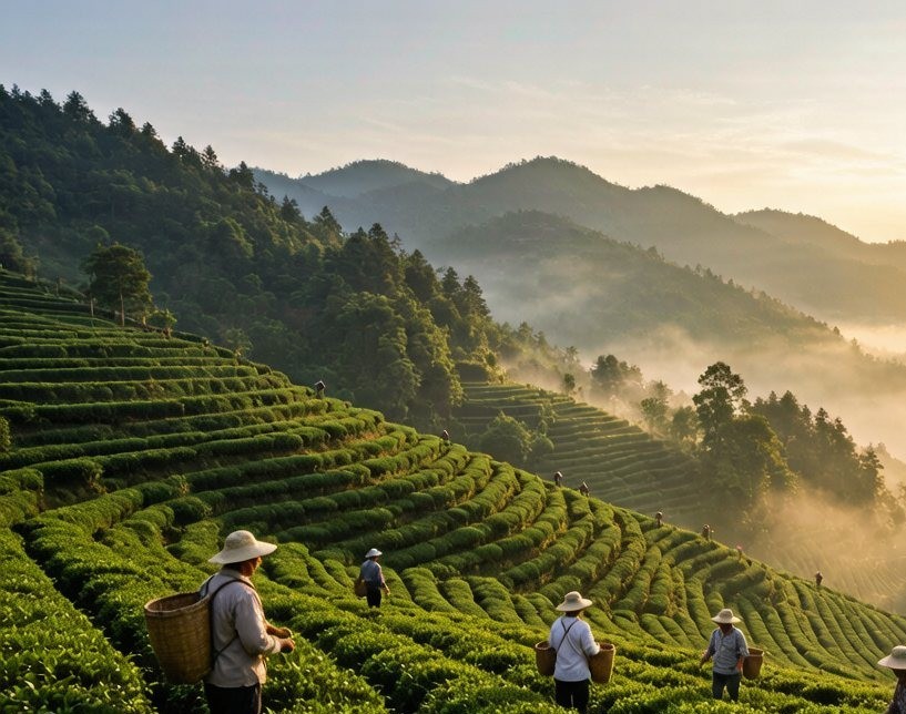 Green tea plantation in China