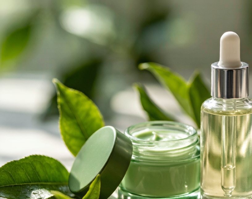 Green tea extract skincare application
