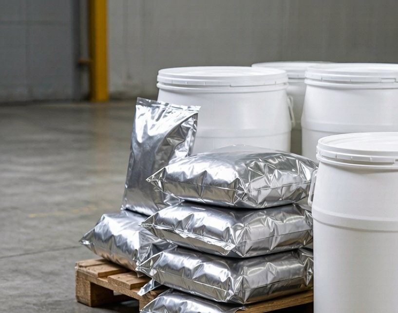 Food-grade foil bags and drum packaging for green tea extract