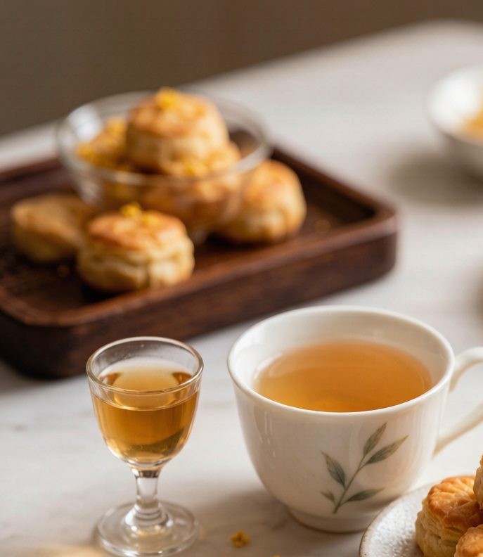 Osmanthus in tea, pastry and rice wine applications