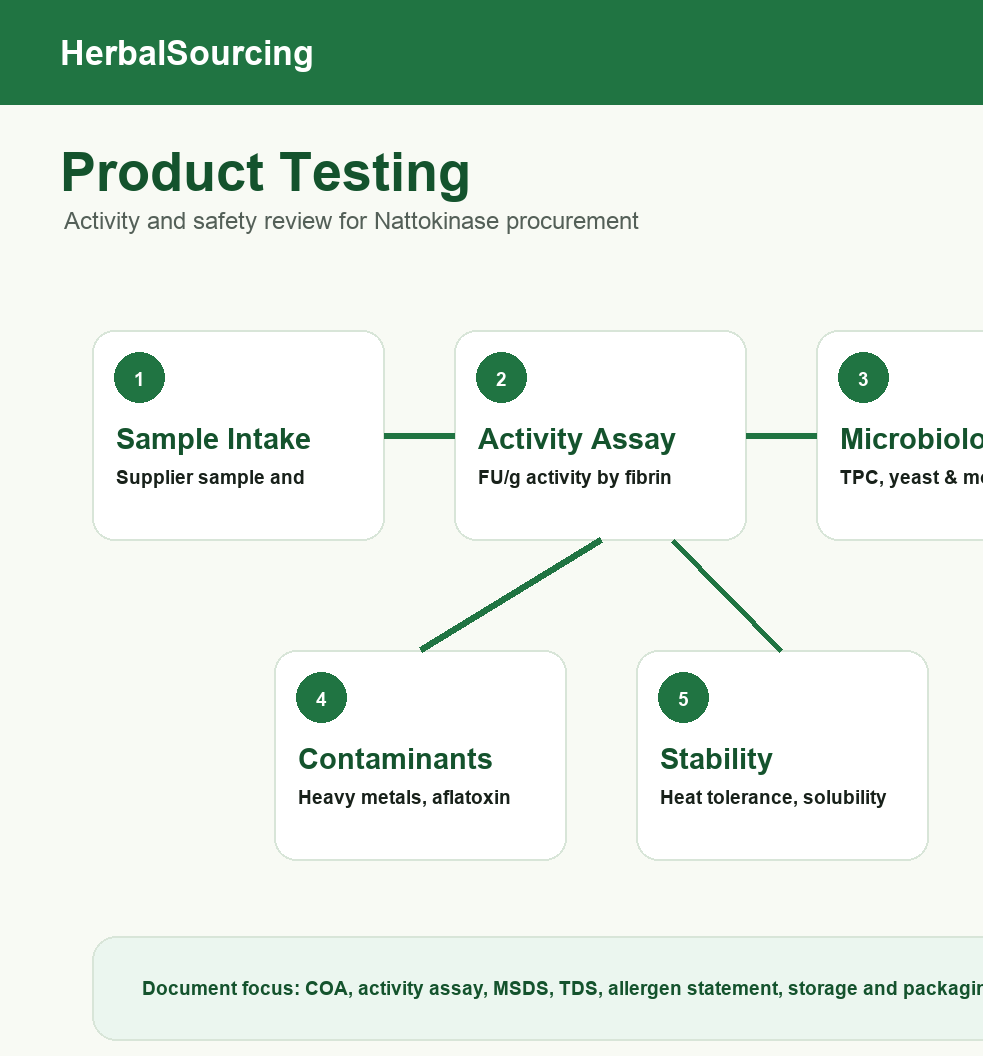 Nattokinase activity and safety testing flow