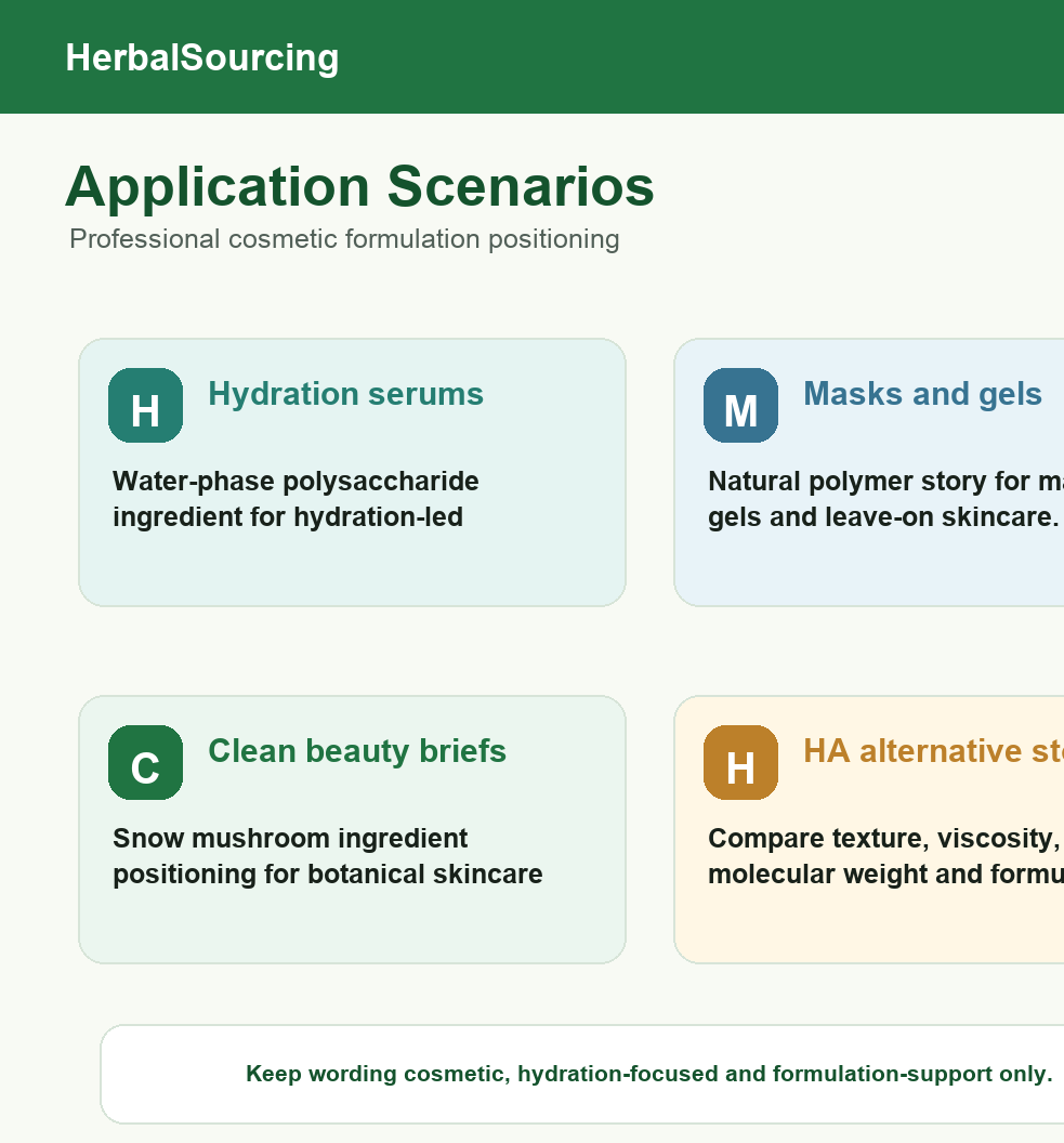 Snow mushroom extract cosmetic hydration application scenarios